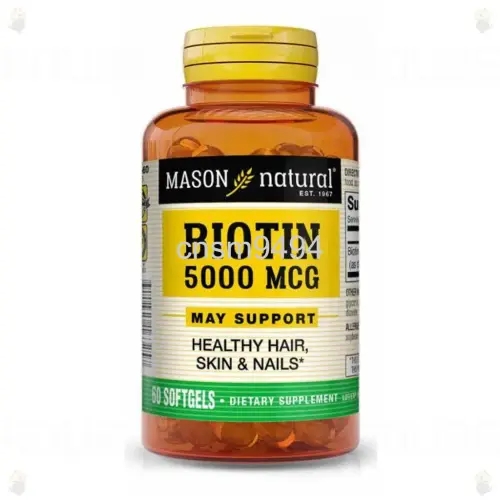 매이슨네츄럴스 직구 Mason Naturals <b>리퀴드</b> 수퍼 <b>비오틴 5000mcg</b> 소프트젤, 60정, 1개