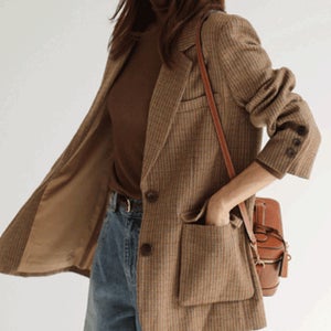 메리엘 울 체크 자켓