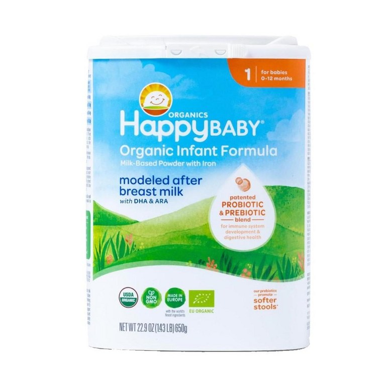 Happy Baby Organics Stage 1 A2 Infant Formula 해피 베이비 <b>오가닉스</b> 1단계 영아 분유 650g  1개