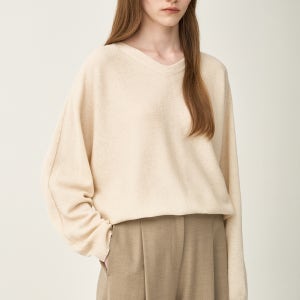 [the CASHMERE] 캐시미어 홀가먼트 니트 탑 / CM2F0KTO605W_CR