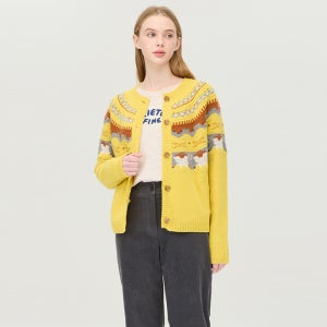 [베네통]2025 WINTER 노르딕 양 자카드 가디건 BAKC50561YE