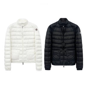 몽클레르 란스 숏 다운 자켓 실크 화이트 1A10100 53048 034 25SS 몽클레어 로고 패치 여성 경량 패딩 블랙 999 LANS