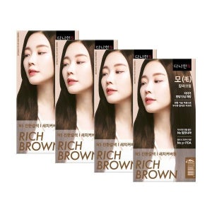 다나한 모 한방 칼라크림 새치커버용 염모제 염색약 N5 진한갈색 x 4개