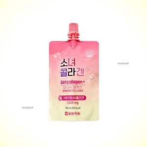 일양약품 여학생 저분자 소녀 <b>콜라겐 드링크</b> 사과맛 파우치 100ml 10포
