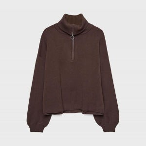 스트라디바리우스 트렌디 하이넥 집업 니트 스웨터 5022/431/400 BROWN_P0185022431BROWN