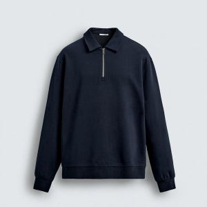 자라 테크니컬 인터록 하프집업 긴팔 폴로셔츠 4092/380 NAVY BLUE_P0184092380NAVYBLUE
