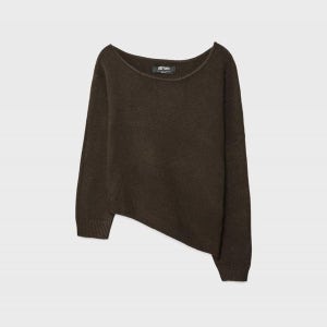 스트라디바리우스 비대칭 오프숄더 니트 스웨터 8537/650/400 BROWN_P0188537650BROWN