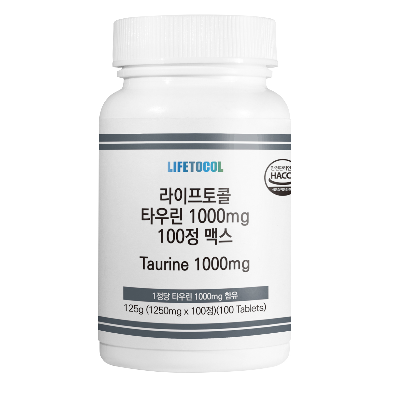 라이프토콜 <b>타우린 1000mg</b> 맥스 1250mg x 100정, 1개