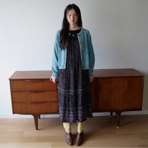 [써스데이 아일랜드] 레이어드 패턴 보더 믹스 원피스_T256MOP152W