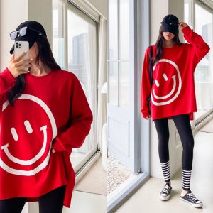 빅스마일 언발 트임 루즈 롱티