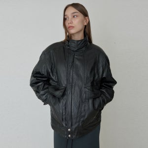 오데스 4TH RESTOCK VINTAGE HIGH-NECK LEATHER JACKET -