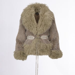 [스컬프터] Beaded Faux Fur Robe Sage/Gray SC24A118GY