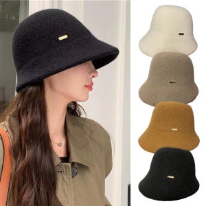 엔비 엔비 카푸치 벙거지 여성용 울 니트 버킷햇 데일리 니트 모자