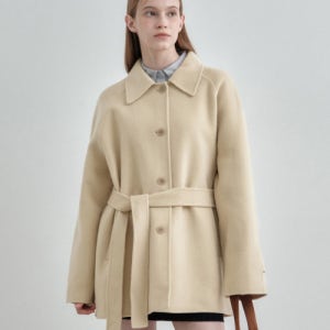 [몽돌] 캐시미어 울 핸드메이드 하프 코트 버터 MDCT013BUTTER MDCT013BUTTER