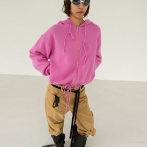 [에스이오] WOOL HOODIE ZIP-UP JUMPER PINK SEO25FHZ01PK