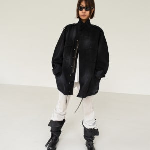 [에스이오] WASHED COTTON FIELD JACKET BLACK SEO25FJK01BK