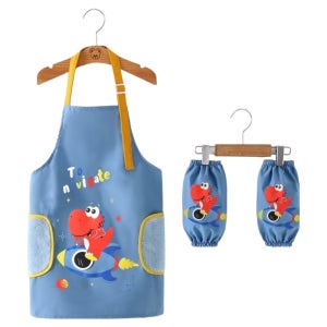 생활의지혜 아동용 미술 학원 방수 앞치마 가운, 공룡 스카이