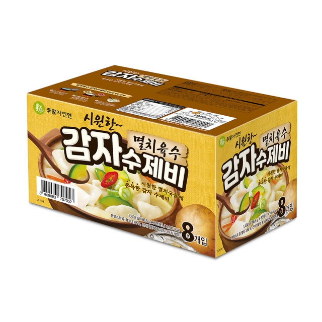 이가자연면 시원한 멸치육수 감자 수제비 1.492kg, 1개