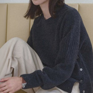 [슬로우롤리] [당일배송][울50%] Cozy lambswool knit - Charcoal