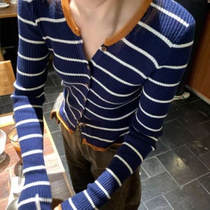 w3399루이사슬림핏골지가디건