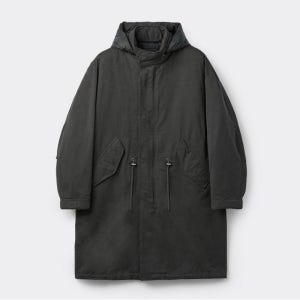 커스텀멜로우 Grey Hood Liner Field Coat CWUAW25772GYD