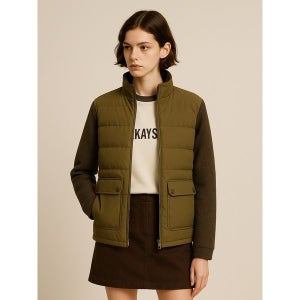 [맥케이슨]  여성 니트 하이브리드 구스다운 패딩점퍼 카멜 MDW4JD602CAM