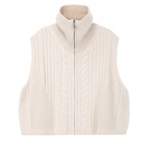 [AK분당점] [닥스] 울알파카 혼방 케이블 하이넥 집업 베스트 DLSW5D029