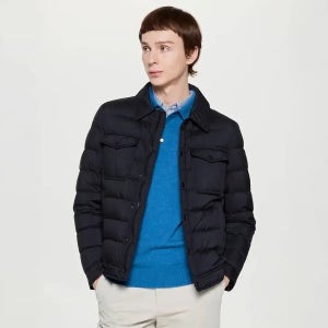 [헤지스 남성] 남성 경량 구스다운 패딩 트러커 223250 HZJU5D682BK