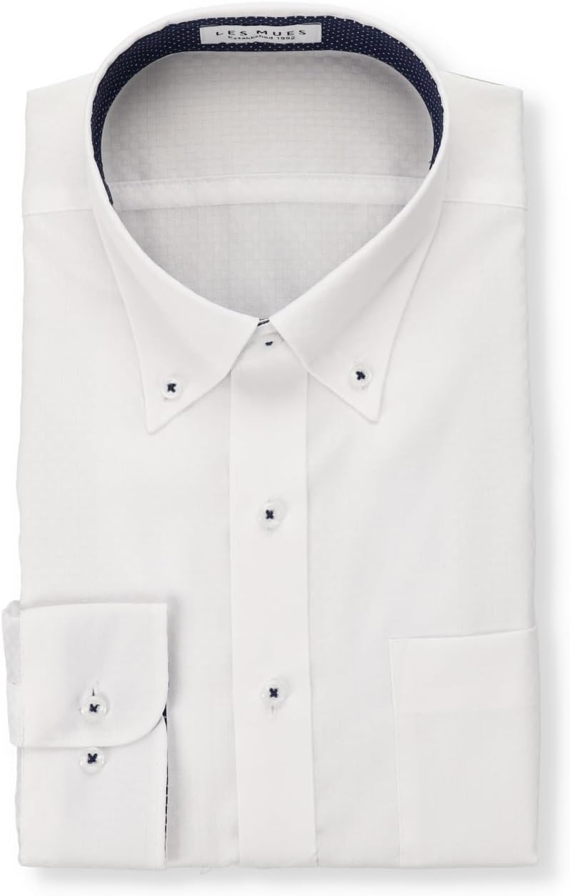 아오키 에어쿨 셔츠 남성용 긴팔  41cm-86cm  흰색 버튼<b>다운</b> WN5425S