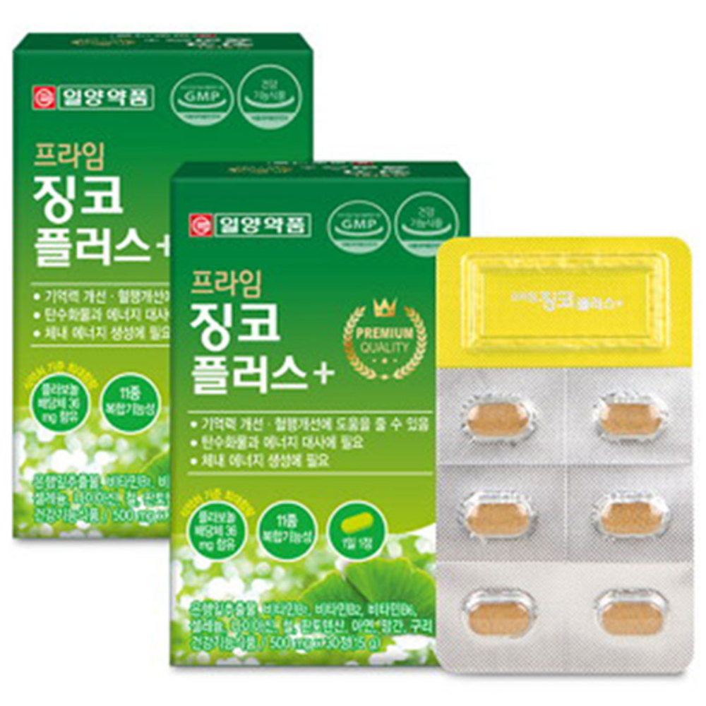일양 징코 <b>은행잎 추출물</b> <b>플라보놀 배당체</b> 함유 30정  6개