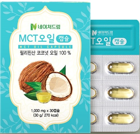 네이처드림 <b>MCT 오일</b>캡슐 <b>1000mg</b> x 30캡슐, 1개