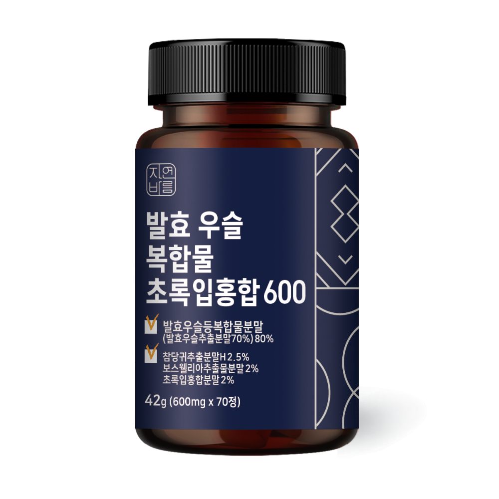 자연바름 발효<b>우슬복합물</b> 초록입홍합 600 600mg x 70정, 2개