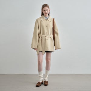 [몽돌] 캐시미어 울 핸드메이드 하프 코트 버터 MDCT013BUTTER