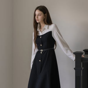 뮤즈 클래식 레이어드 트위드 원피스