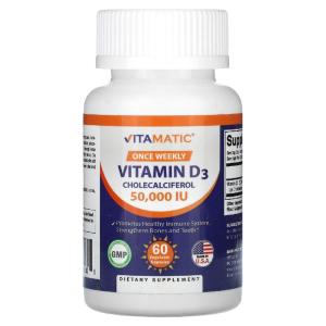 바이타매틱 비타민D3 <b>VitaminD3 콜레칼시페롤 50000IU</b> 베지캡슐 60정