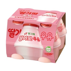 빙그레 딸기맛 우유 (240ML * 4.0)