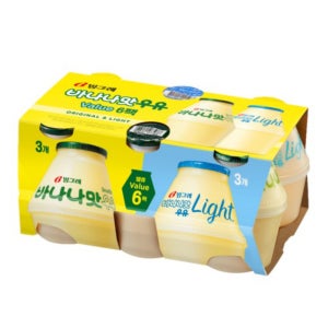 빙그레 바나나맛 우유+바나나맛 우유 라이트 (240ML*6입)
