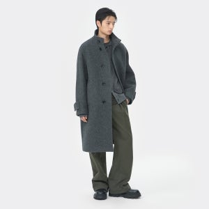 [커스텀멜로우] Grey Wool Highneck Coat CWCAW25614GYD