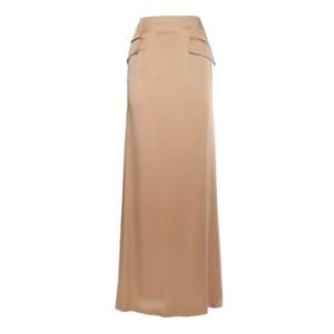알베르타 페레티 Alberta Ferretti 하이웨이스트 스트레이트 밑단 새틴 롱 스커트 01121618 8018 TP94 01121618