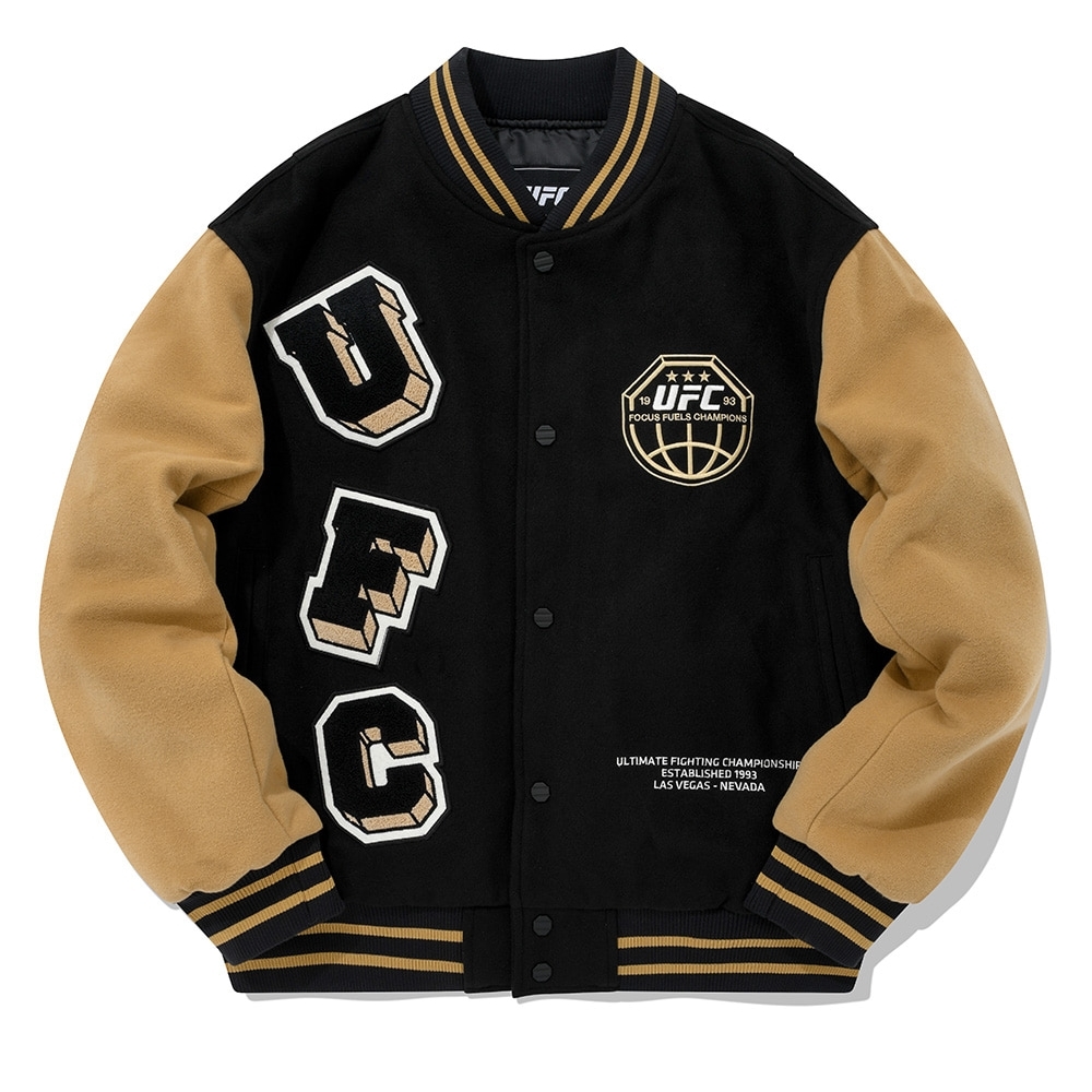 UFC 크루 릴렉스핏 울 바시티 자켓 U2PJT4303BK