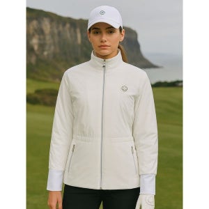 [맥케이슨]  여성 소재 믹스 경량 패딩 점퍼 화이트 MDW3JP669WHI