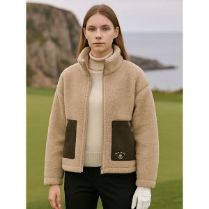 [맥케이슨]  여성 해리스 트위드 플리스 자켓 베이지 MDW3JP609BEG