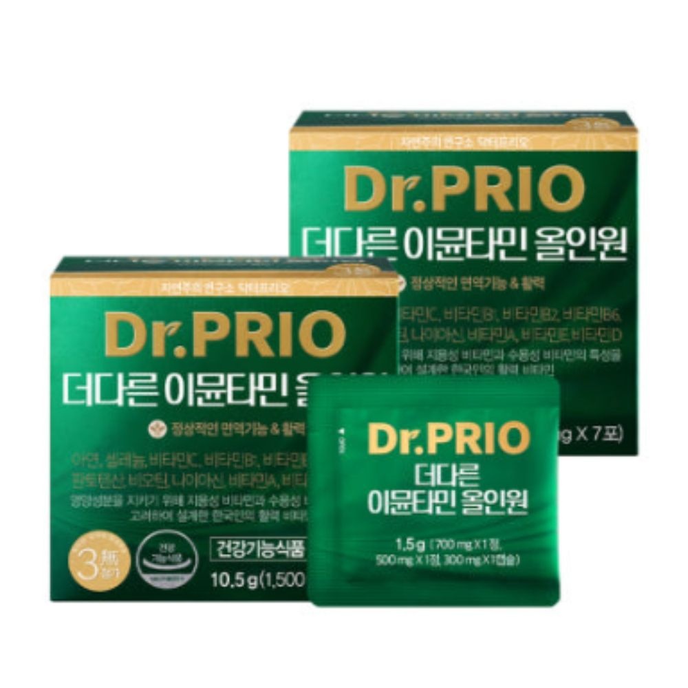 닥터프리오 <b>더다른 이뮨타민 올인원</b> 영양제 14포 X2
