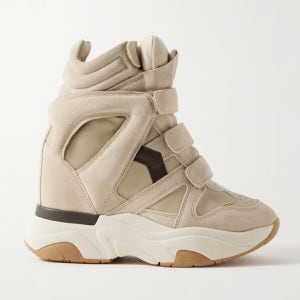 이자벨마랑 스니커즈 ISABEL MARANT Balskee leather and suede high-top wedge sneakers 46376663162937014