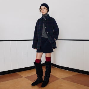 [앤유] 핸드메이드 하프 코트 (Navy check)_2FFUCT02