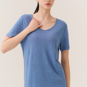 [위뜨] [25FW] V넥 린넨 반팔티 HTWTS5K81T HTWTS5K81T