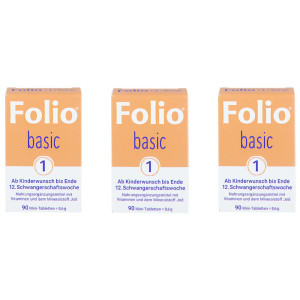 폴리오 Folio <b>베이직</b> <b>엽산</b> 1단계 90정 3개