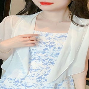 [리오피너클] 쉬폰 여름 가디건 여성 원피스코트 반팔 캐주얼_WC467AF