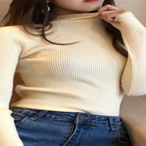 [리오피너클] 골지 여성 폴라 티셔츠 반목 여자 폴라티 니트티 5색_WD2D07A