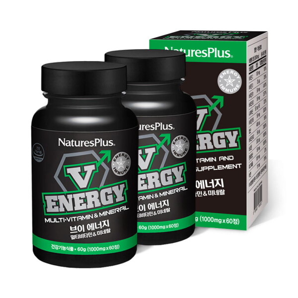 <b>네이처스플러스</b> <b>네이처스플러스</b> 브이 <b>에너지</b> 멀티비타민미네랄 2병 세트 (60정 x 2)